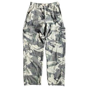Wrangler Fleece‎ Lined Pants Mens 32x34 Camo Cargo Green Y2K Outdoor Hunting